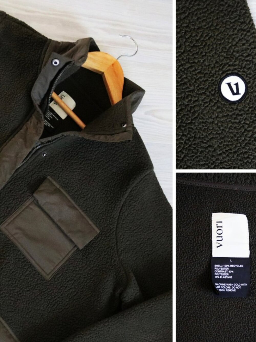 Vuori Utility Sherpa Jacket Women's L Dark Oregano Cozy Performance Full Zip